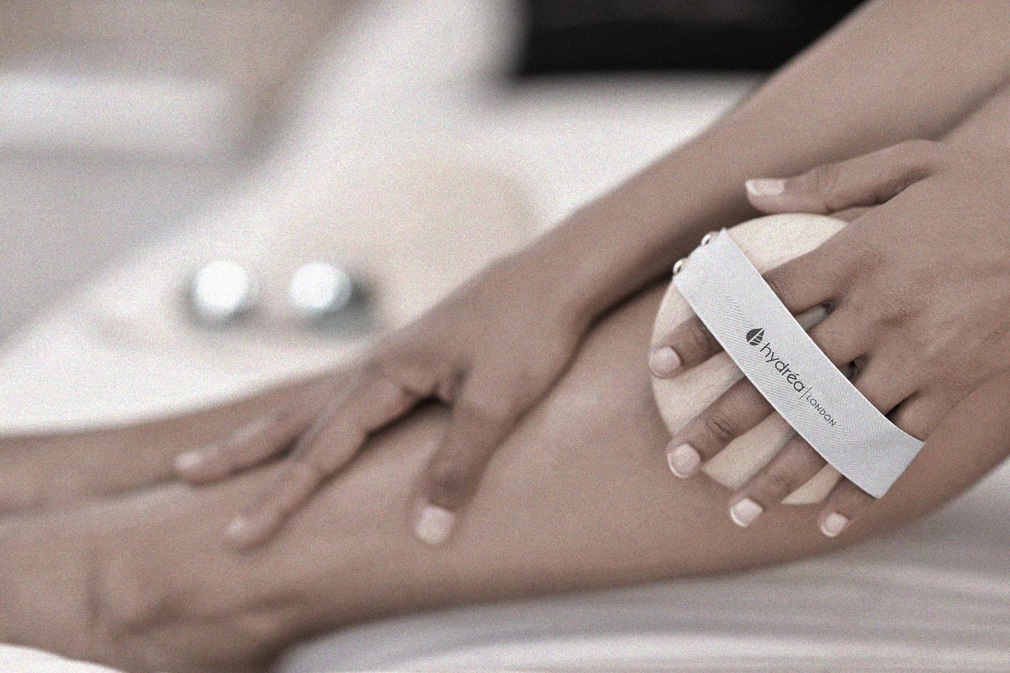 dry body brushing leg